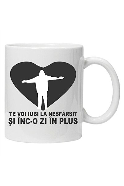 CRD PRINT Cană inscripționată „Te voi iubi la nesfârșit”, neagră, CRD PRINT, ...