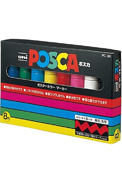 Uni Σετ 8 μαρκαδόρων Posca Mitsubishi, PC-8K, πολύχρωμοι