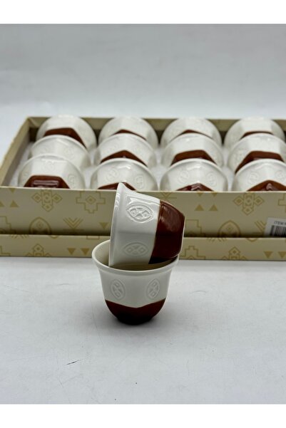 cc bin shihon فناجيين قهوة عربية طقم 12 حبه بلمسات تراثية لونين فناجين قهوة بورسلين