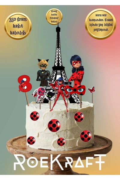 OEM Roekraft Mucize Uğur Böceği temalı Pasta Süsü , Mucize Uğur Böceği temalı...