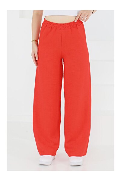 LC Waikiki Kırmızı Beli Lastikli Salaş Pantolon Kirmizi - 27461