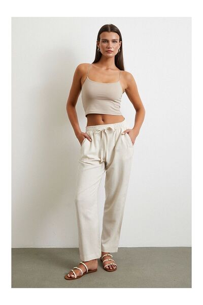 LC Waikiki Elastic Waist Classic Trousers Beige