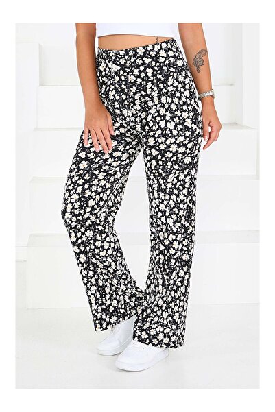 LC Waikiki Παντελόνι με σχέδιο με ελαστική μέση μαύρο - 27677