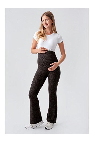 LC Waikiki Kahverengi Ayarlanabilir Yüksek Bel Esnek Yumuşak Dokulu Viskoz Karışımlı Hamile Pantolonu HP02