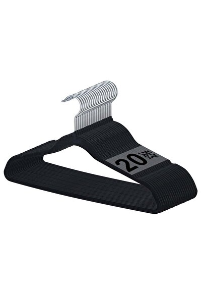 Generic SKY-TOUCH 20Pc Non-Slip Velvet Hangers Slim Space-Saving Heavy Duty Black