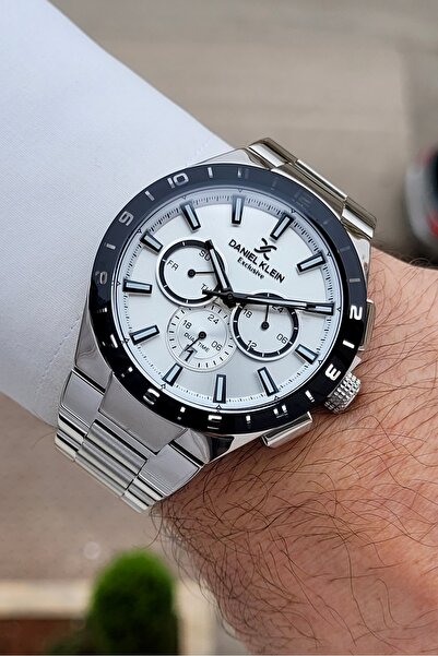 Daniel Klein Silver Renk 24 Ay Garantili 44 mm Göstergeleri Aktif Erkek Kol S...