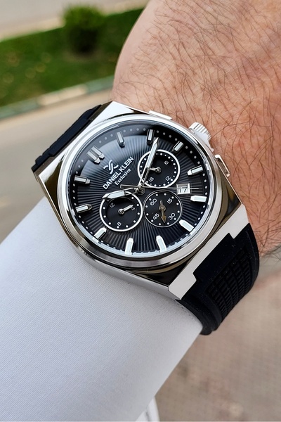 Daniel Klein Kasası Gri Kordonu Siyah Renk Ayarlanabilir Kordonlu 44 mm Fonks...