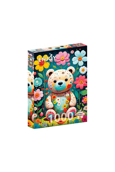 Enjoy Puzzle Puzzle 1000 piese Enjoy – Ursuleț de pluș cu flori
