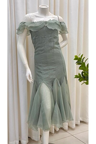 SELSAL ruffled midi dress