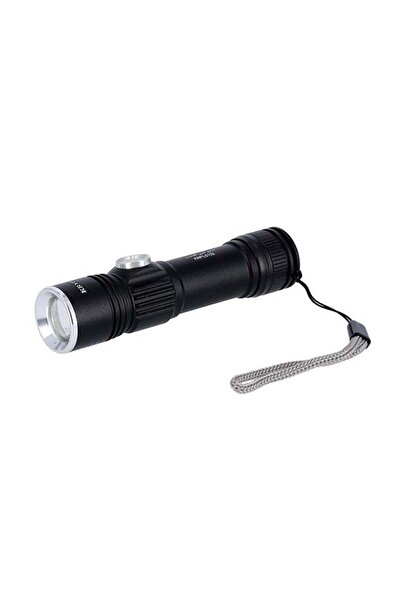 KRYPTON Rechargeable LED Flashlight - Powerful Torch for Camping/Hiking/Trekking/Outdoor Black/Clear