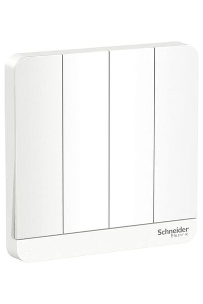 SCHNEIDER مفتاح لوحة أحادي الاتجاه من AvatarOn، رباعي الفتحات، 16 أمبير، أبيض