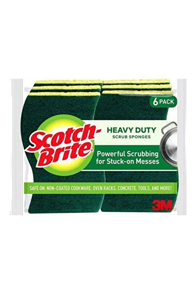 Generic إسفنجة تنظيف سكوتش برايت شديدة التحمل من السليلوز، عبوة من 6 قطع