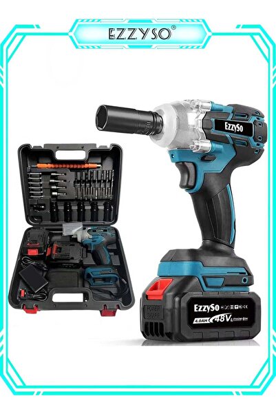 EzzySo مجموعة مفاتيح ربط صدمية تعمل ببطارية ليثيوم أيون بدون فرشاة 48 فولت