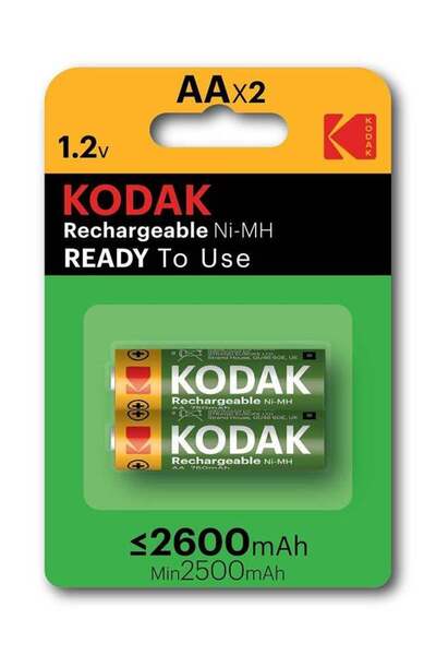 Kodak | AA Batteries Rechargeable | Double A | Ni-MH 2600mAh 1.2V | 2 Pack
