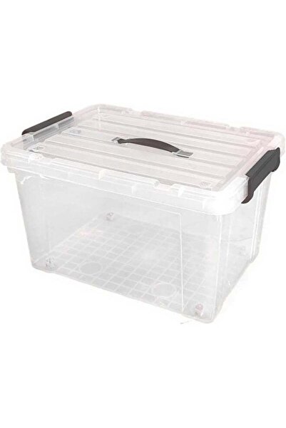 Generic صندوق تخزين بلاستيكي شفاف من سكاي تاتش سعة 47 لترًا مزود بغطاء قابل ل...