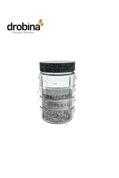 drobina 1.5 liter gray glass jar