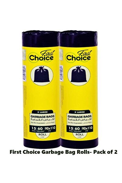First Choice Bio-Degradable Pack of 2 (2x15) 60 Gallon Trash Bags 90x110 cm XL