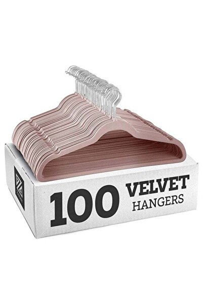 ZOBER علاقات ملابس مخملية مانعة للانزلاق، رفيعة للغاية وموفرة للمساحة (عبوة م...