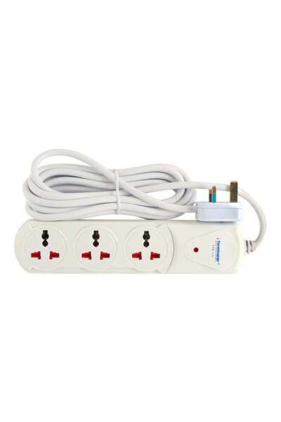 Generic Terminator Power Extension Socket With Indicator, 2M White/Blue/Red