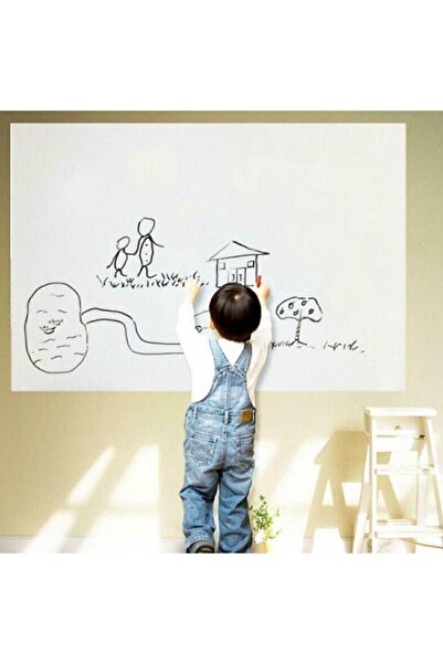Saatistan Duvara Yapışan Beyaz Yazı Tahtası, Kalem ve Silgi ile Kullanım