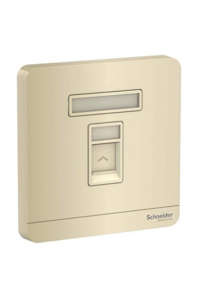 SCHNEIDER لوحة حائط أحادية الفتحة من نوع Keystone مع غطاء ذهبي، 8.6 × 8.6 × 3...