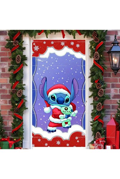 Choice Vinyl 90x180cm Vinyl 90x180cm Disney Stitch Party Door Decoration Door Cover Banner Christmas Gift P