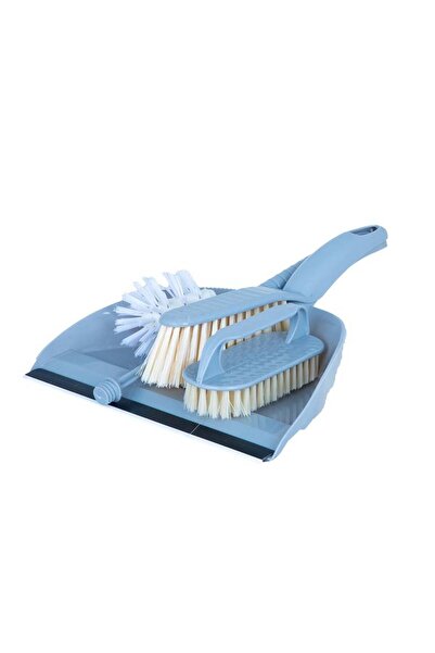 Zoom 3-piece dustpan and brush set for bathroom and clothing