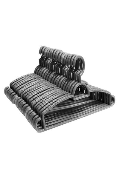 Feelings مجموعة شماعات بلاستيكية 18 قطعة فضية