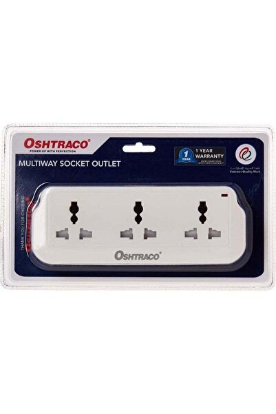 Oshtraco 3 Way Universal Multi Socket, White