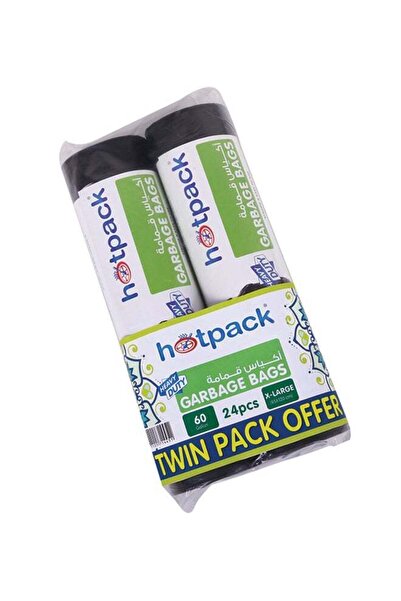 Hotpack 24-Piece Heavy Duty Garbage Roll X-Large 60 Gallon Black 95x120cm