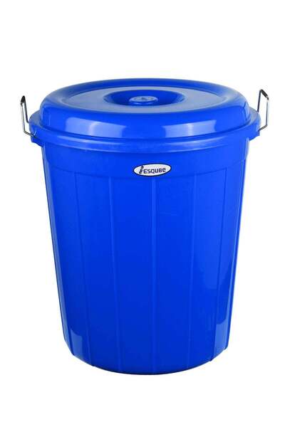 Esqube دلو برميل بغطاء 60 لتر أزرق