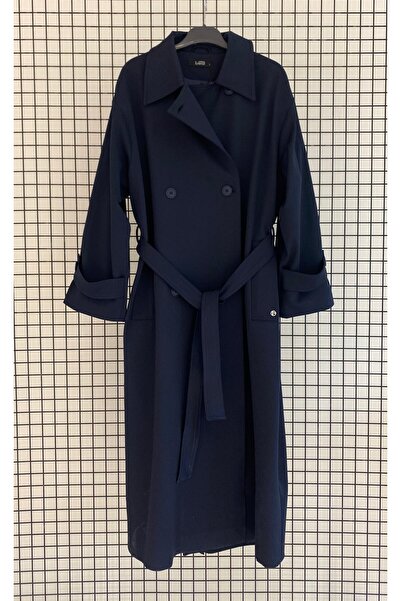 Armine Trend New Season Gabardine Viscose Fabric Top Coat with Back and Sleeve Detail
