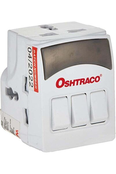 Oshtraco 3-Way Individual Switched Universal Plug Adaptor (ESMA Certified)