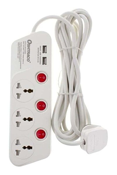 Oshtraco سلك تمديد بثلاثة أوضاع مع سلك بطول 4 أمتار