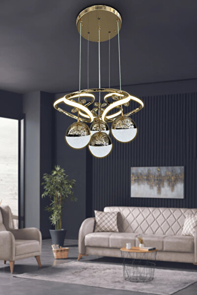 RSCOLLECTIONS Dron 4 Top LED Sarkıt Avize – Modern Salon Avizesi