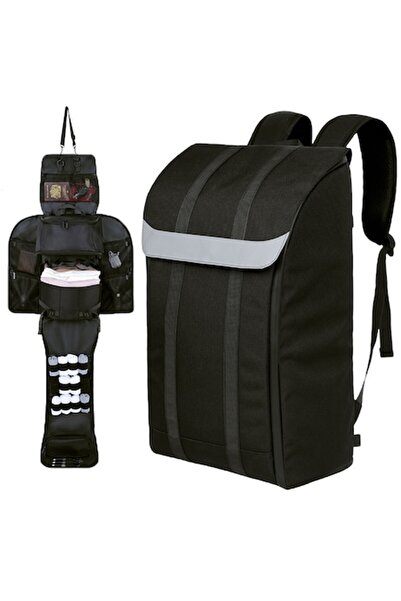 Alikommerce AK Rucsac modular de călătorie, multifuncțional, impermeabil, extensibil, 38L, negru