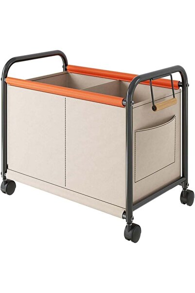 BLOOMING TIME صندوق تخزين ألعاب بعجلات - صندوق ألعاب محمول قابل للإزالة للأطفال، لون بيج