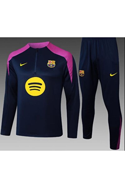 Nobrand طقم نادي برشلونه كم طويل مع البنطلون