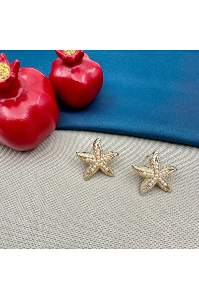 Opia Takı & Aksesuar أقراط نجم البحر مع اللؤلؤ