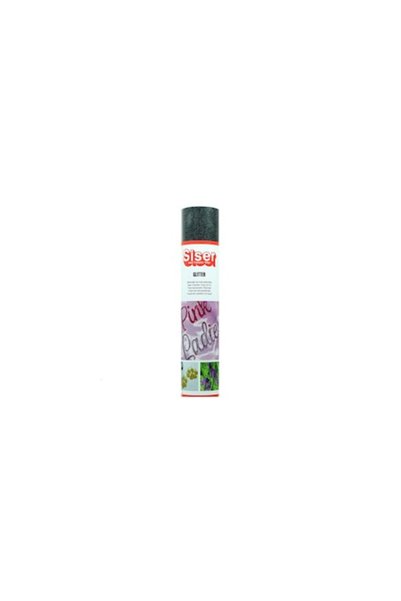 Siser Glitter P.S. Film HTV Vinyl Roll, 30x100 cm, Color Black