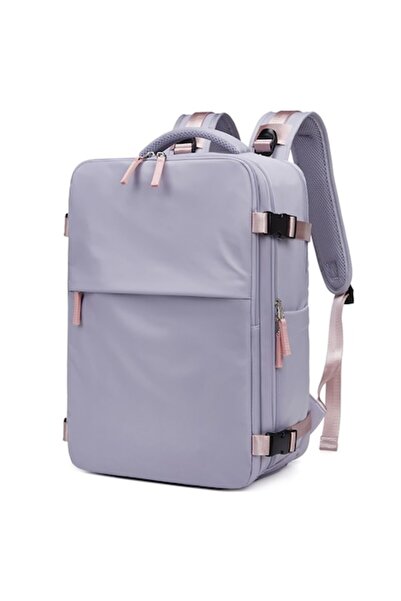Alikommerce AK Travel Backpack 30L Waterproof with USB Port, Shoe Compartment, Fits 15.6" Laptop - Lilac