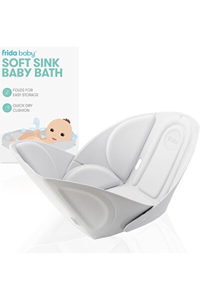 FridaBaby حوض استحمام فريدا بيبي سوفت سينك للأطفال مع وسادة لدعم الرأس، أبيض
