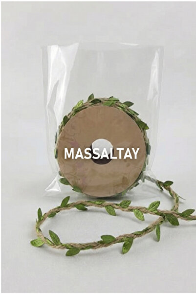 Massaltay Κορδέλα με ψάθινα φύλλα 9 μέτρα Πράσινη κορδέλα διακόσμησης από γιο...