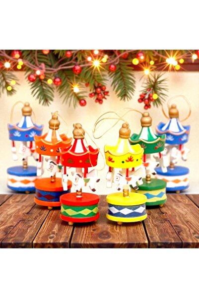 Kuzey 6 bucăți VIP din lemn, mini carusel colorat, ornament decorativ, cadour...