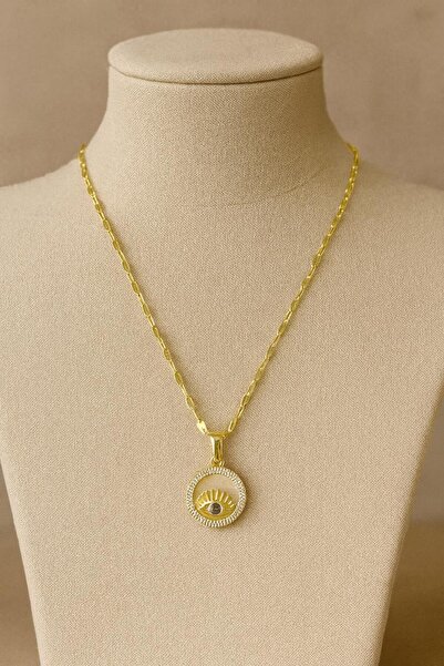 Moda badem Gold Çelik Kadın Kolye