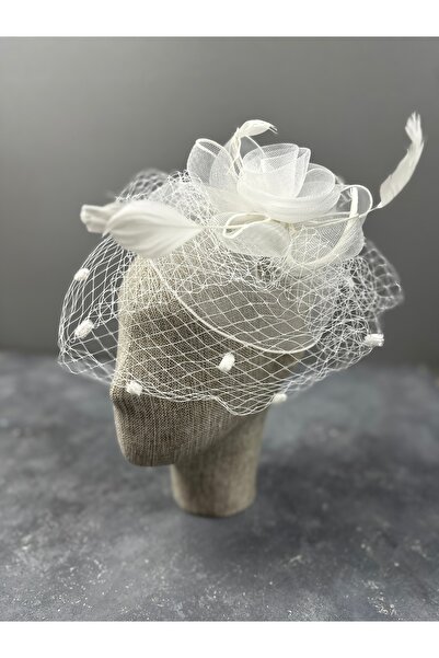 Limelia Șapcă elegantă de mireasă pentru nuntă, cu pene