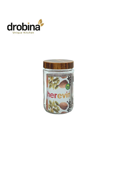 drobina 0.75L Plain Wooden Glass Jar by Droubina