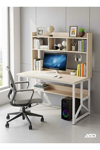 AGD Multi-purpose Study & Computer Desk with Shelves (Space-saving)
