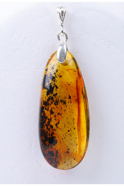 DIVA STONES Damla Kehribar 925 Ayar Gümüş Kolye Ucu No.6