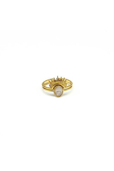 Twenty Eight Sunlight Ring – Adjustable Gold Steel ☀️